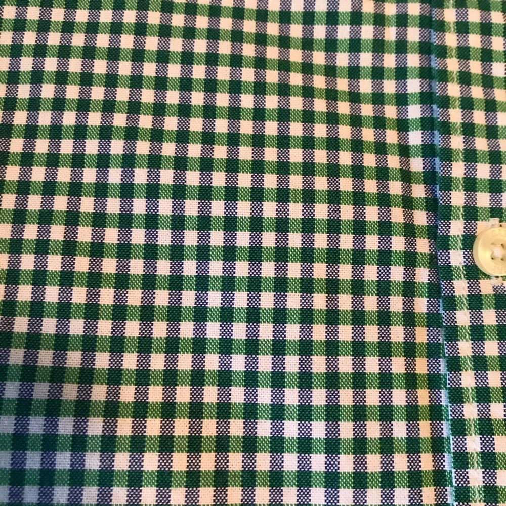 GAP Kids long-sleeve button-down gingham shirt size medium, green blue white